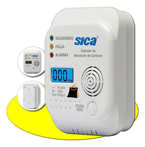 Detector de Monóxido de Carbono Co Sirena Alarma Casa Display Sica