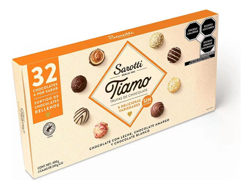 Surtido De Trufas De Chocolate Tiamo Sanotti 32 Pz 400g