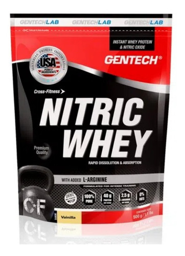 Nitric Whey Protein Gentech 500 Grs Proteína  C/ Arginina