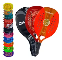 Comprar 02 Raquetes Beach Tennis Carbono Tênis Camewin Profissional Cor Vermelho E Laranja Neon Raquete Beach Tennis Camewin