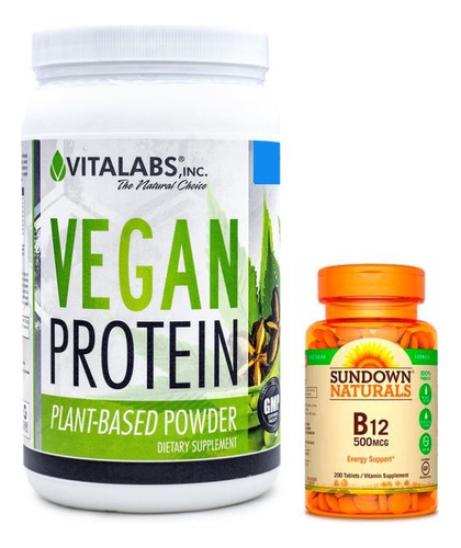 Proteina Vegana Vitalabs 907g + Vitamina B12 Sundown Natural