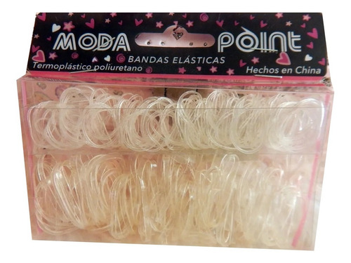 200 Gomitas Banditas Cabello Trenzado Transparentes 2 Medida