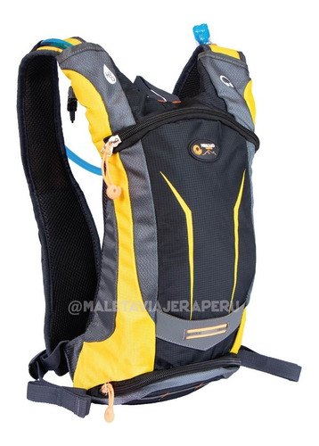 Imagen 3 de 3 de Mochila De Hidratación + Bolsa De Agua C/ Válvula (amarillo)
