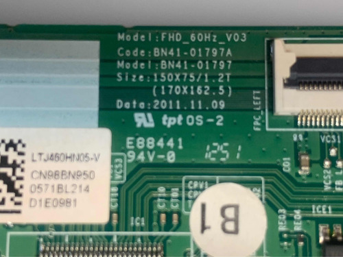 Placa T-con Samsung Un46eh5300 , Leer Descripción !!! (Usado)