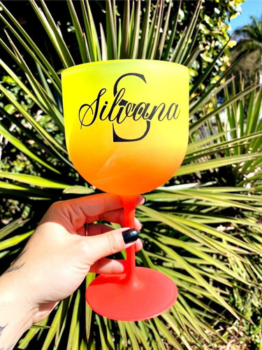 50 Taça Gin Sunset Neon Personalizadas 600ml Degradê Fr/v