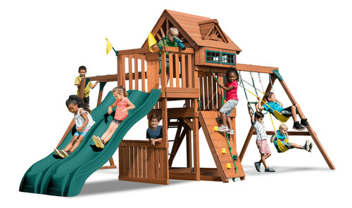 Juego Infantil De Madera Titan Turbo Ii Con Resbaladillas