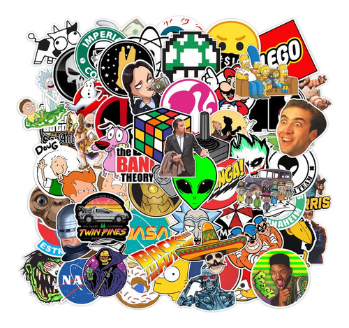 Imagem 1 de 2 de Adesivos Game Personagens Geek | 64 Adesivos