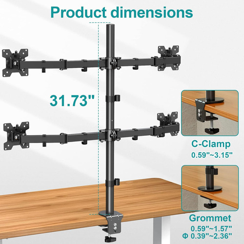 Monte Pro Quad Monitor Stand, 4 Monitor De Monitor Para Pant