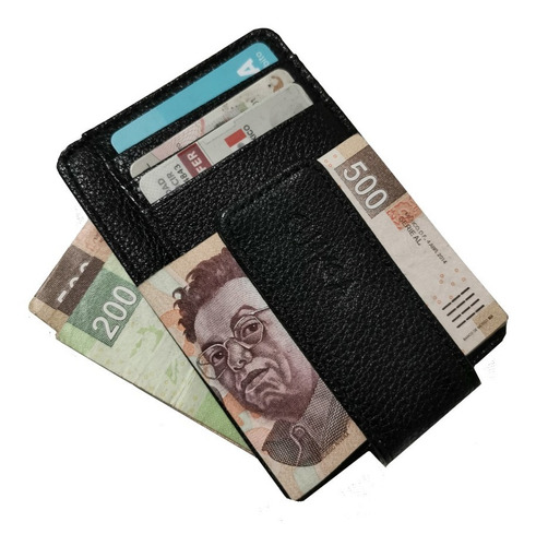 Cartera De Piel, Money Clip Magnético, Rfid, Tarjetero