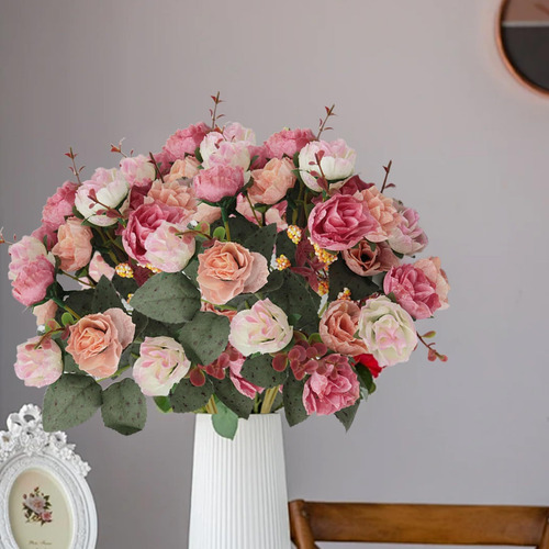 Rosas Artificiales Con Rosas Falsas De Tallo Rosas Rojas