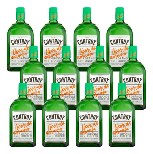 Caja De 12 Licor De Naranja Controy 1000 Ml