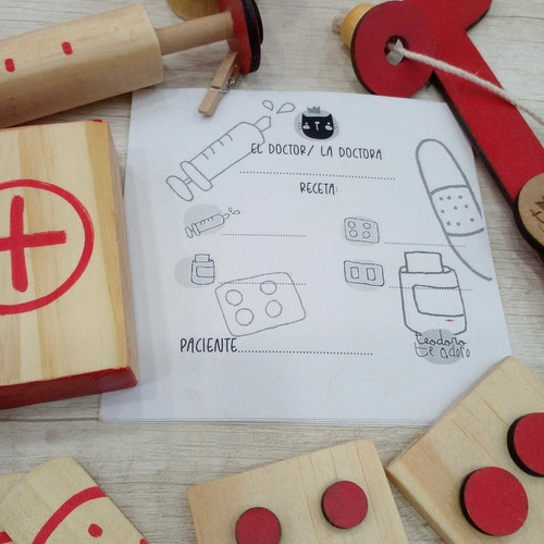 Set Doctor Infantil Madera Juguetes