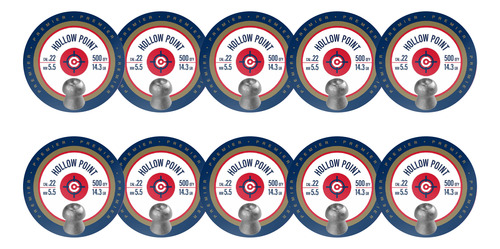 Pack 10 Latas Diábolos Hollow Point Crosman 5.5 Total 5000pz