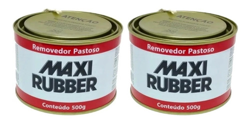 2 Removedor De Tinta Pastoso Automotiva Maxi Rubber 500g