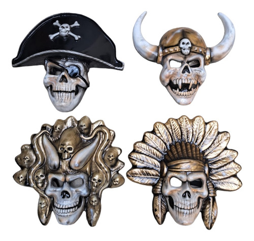 Máscara Pirata, Calavera, Dios De La Muerte, Calaca Hallowee Color Unico Pirata Calavera
