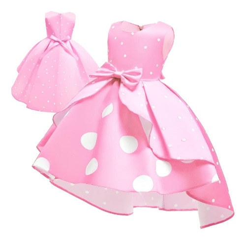 Vestido De Princesa Lunares Para Niña Talla 2 -12 Años Rf4