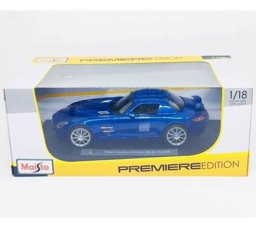 Miniatura Carro Mercedes Benz Sls Amg Azul 1:18 Maisto