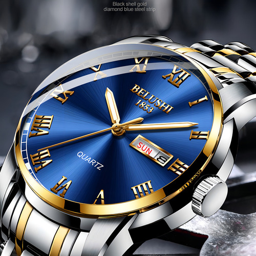 Reloj Luminoso Impermeable Belushi Calendar Color Del Fondo Silver Black