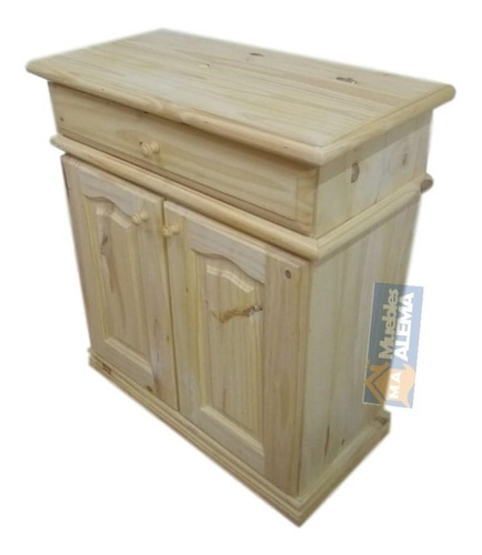 Bahiut De Pino Macizo 80 Cm 1 Cajon Y 2 Puertas