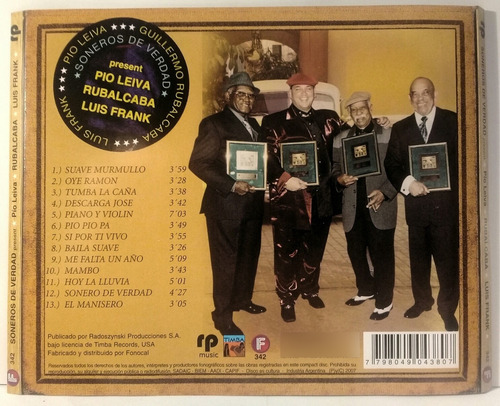 Cd Soneros De Verdad (pio Leiva- Rubalcaba- Luis Frank)
