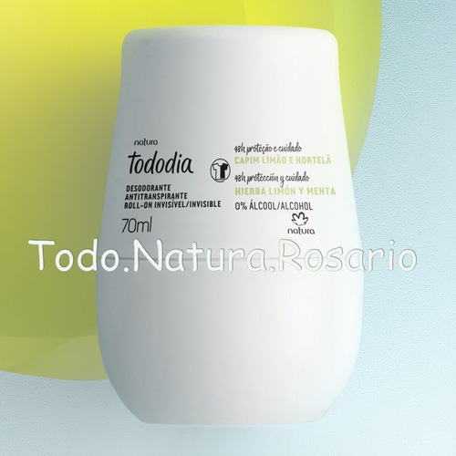 Desodorante roll on Natura Tododia hierba limón y menta 70mL