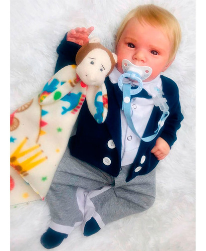 Imagem 6 de 8 de Boneca Bebe Reborn Com Enxoval