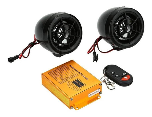 Amplificador Para Moto Con Trompetas, Reproduce Mp3 Y Blueto