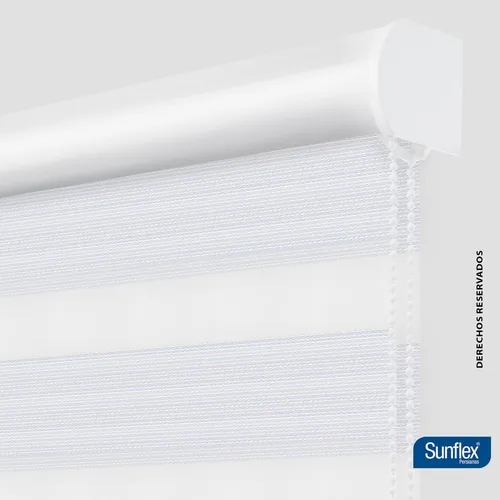 Cortina Roller Duo Ancho 120cm Alto 180cm Color Blanco Nacar