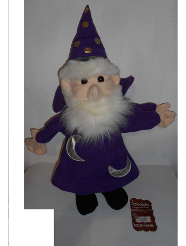 Títere De Mago Vintage Ventrilocuo Wizard Puppet 55 Cms