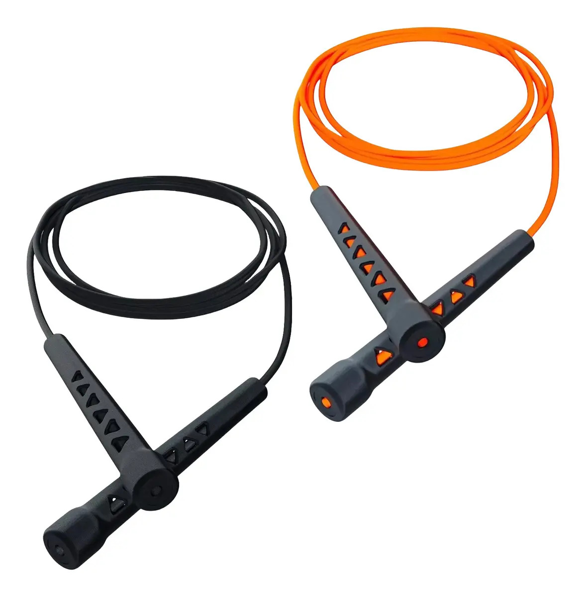 Cuerda Ajustable Moyac 2PSR PVC 3m Mango Ergonómico Pack 2 Negro/Naranja