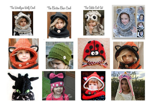 10 Patrones Gorros Bb Niños A Eleccion-crochet X10 +1regalo