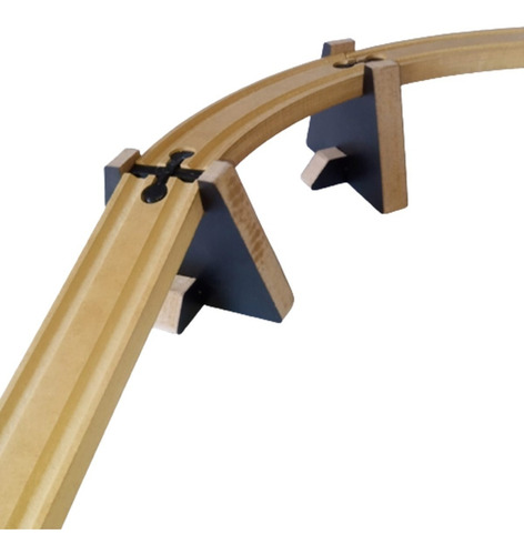 Imagen 3 de 6 de Puente Elevación Curva Tren Madera Compatible Trencity Hape