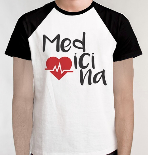 Camiseta Raglan Camisa Blusa Medicina Feminino Masculino 
