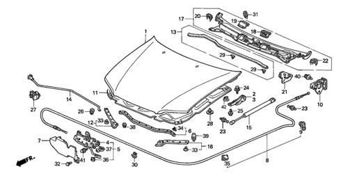 Sello De Capot Derecho Original Honda Accord 2001-2002