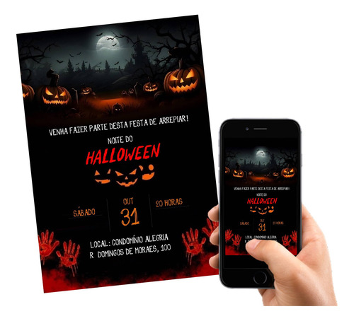Arte Digital - Festa Halloween Diversos Modelos