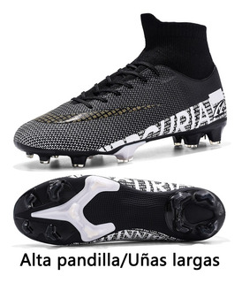 Zapatos De Fútbol De Caña Alta Antideslizantes Uñas Larga Negro TF 