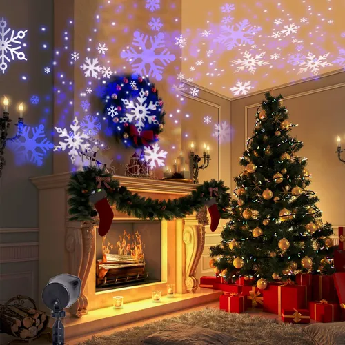 Proyector De Luces Navideñas Con Diseño De Copos De Nieve Pa