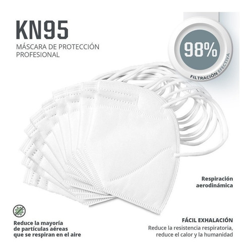Imagen 6 de 9 de Cubrebocas Kn95 Certificado Mascarilla Tapaboca 100 Piezas