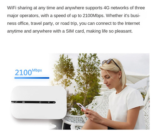 Enrutador Wifi Portátil De Bolsillo 4g, Módem Wifi De 150 Mb