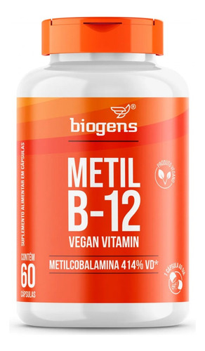 Metilcobalamina 60 Caps Vegana Metil B12 Vitamina Biogens