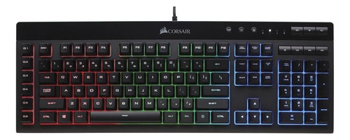 Teclado gamer Corsair Rgb Pro K55 QWERTY español España color negro con luz RGB