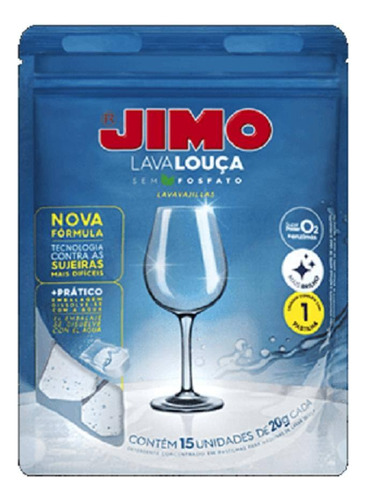 Detergente De Lavar Louças Jimo 15 Pastilhas 15g S/ Fosfato