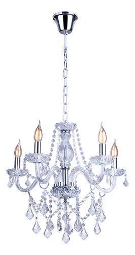 Lustre Pendente Candelabro Para Sala France Nice 5 Lâmpadas