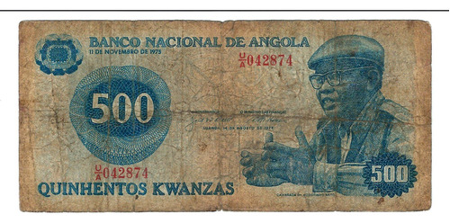 Angola - Billete 500 Kwanzas - 1975 - Ua 042874.