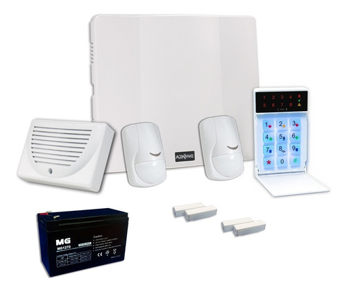 Alarma Para Casa+sensor Mov+sensor Magn+bateria+12c