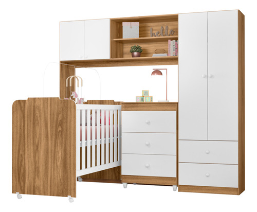 Quarto Infantil Completo 3 Peças 990160 Nature Branco Plla