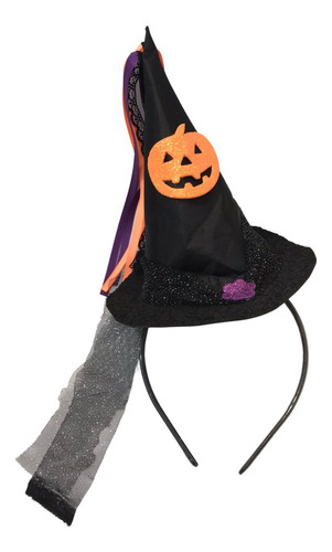 Tiara Halloween Chapéu De Bruxa Abóbora