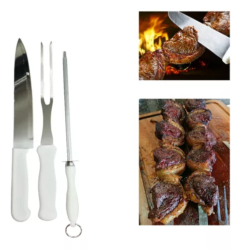 Garfo para Churrasco Plástico e Inox Naterial