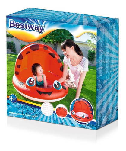Imagen 4 de 7 de Pileta Inflable Infantil C/ Techo Mariquita Bestway 52189