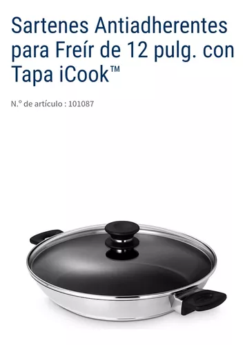 Sartenes antiadherentes para freír de 11.5 pulgadas con tapa iCook™, Utensilios de Cocina